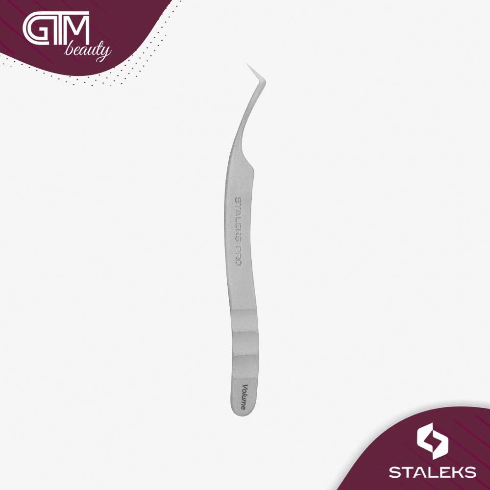 STALEKS PRO Expert 41 Type 2 Professional Eyelash Tweezers (L-Shaped 40&deg;) &ndash; Stainless Steel for 2D-8D Volume Lash Extensions & Enhanced Visibility image number 1