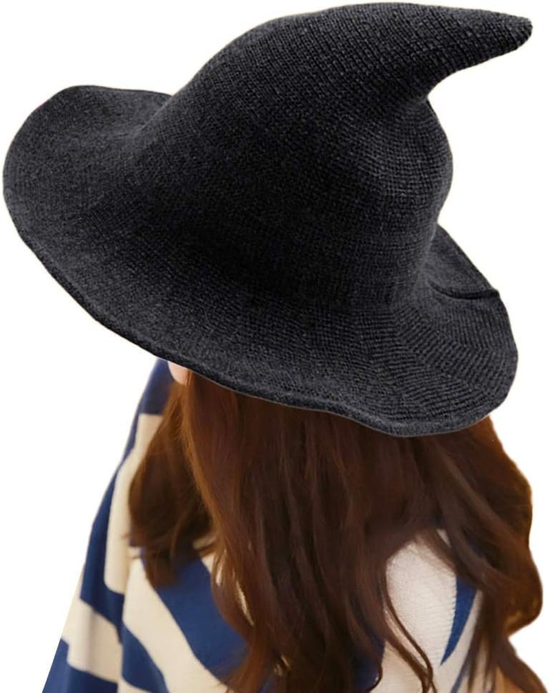 Foldable Wool Knit Witch Hat - Felt Material