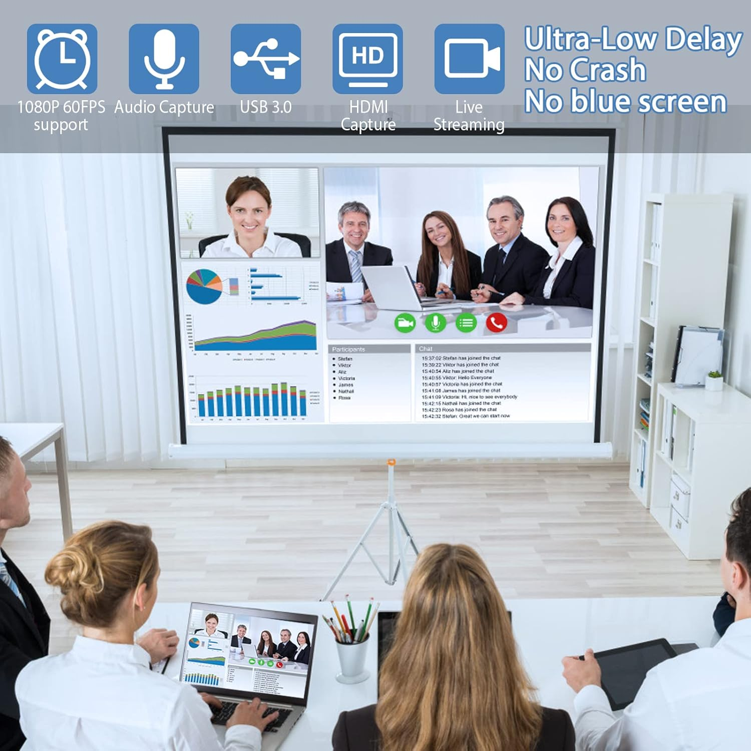 Video Capture Card, USB3.0 HDMI to USB C Audio Capture Card, 4K 1080P 60FPS Capture with Type-C Adapter Devices for Gaming Live Streaming Video Recorder, Compatible with Windows Mac OS System OBS Zoom image number 2