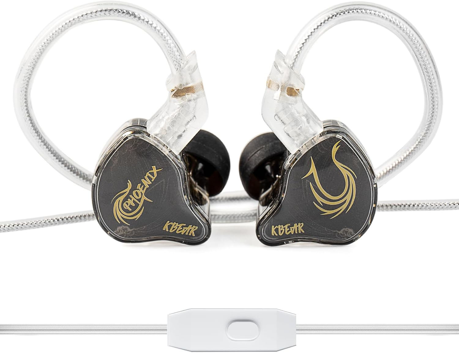 KBEAR Phoenix IEM, USB C Earphones Wired, Double Aluminum Foil, 10Mm DD Double Magnet, PET Diaphragm DJ Headphones, Deep Bass in Ear Monitors for Gaming with Microphone(Black, Type C)