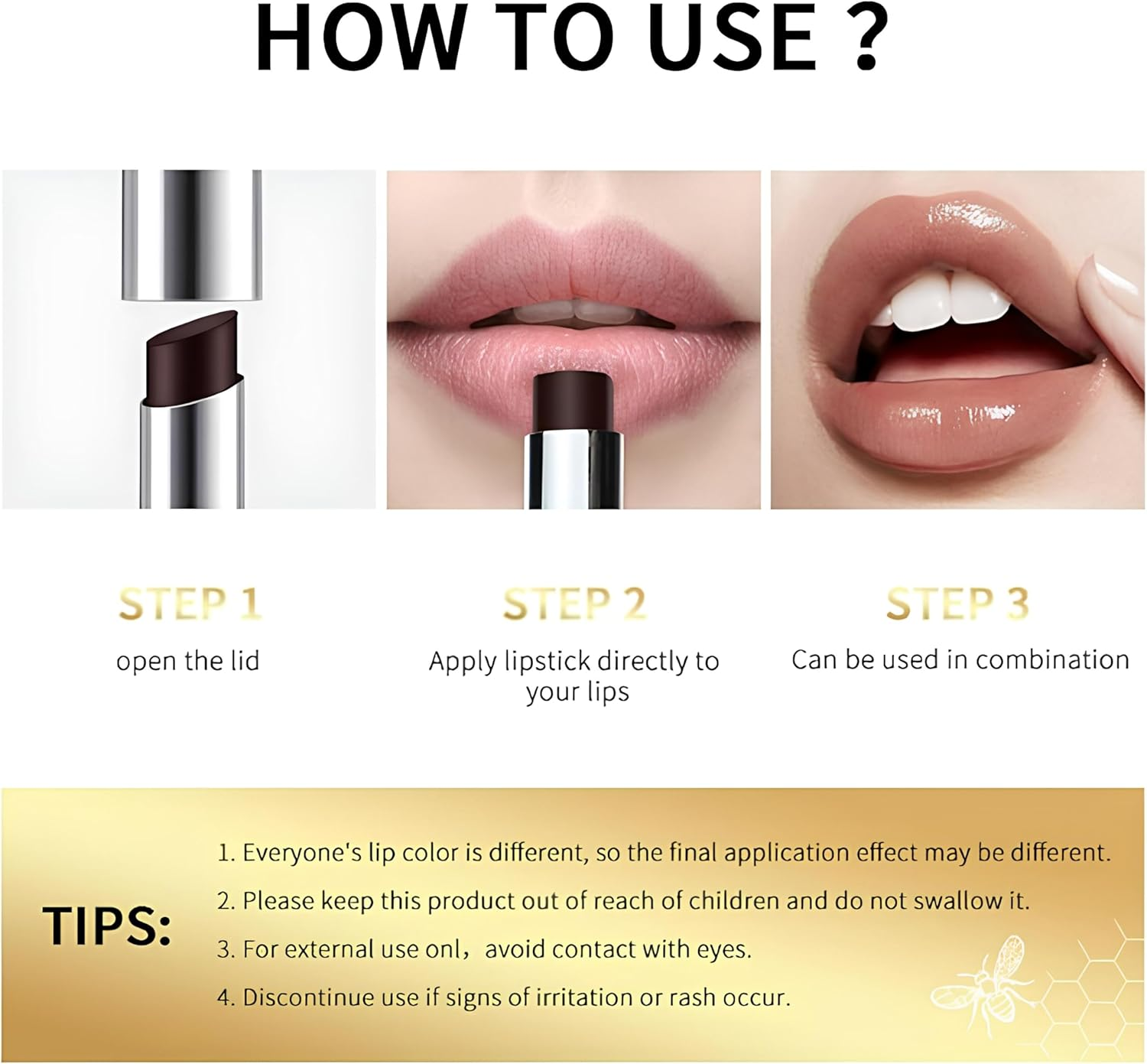 Honeynoir - Black Honey Lipstick, Honey Lipstick Tinted Lip Balm, Nourishing and Hydrating Lip Gloss for Women, Sheer Lightweight Color for All Skin Tones image number 2