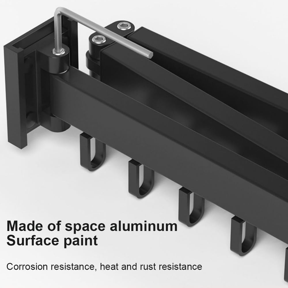 HHWRT Folding Clothes Dryings Rack Wall, Clothes Drying Racks, Retractable Clothe Drying Rack, Tri-Fold Retractable Rack for Indoor or Outdoor Use or Balcony, Laundry, Bathroom Use