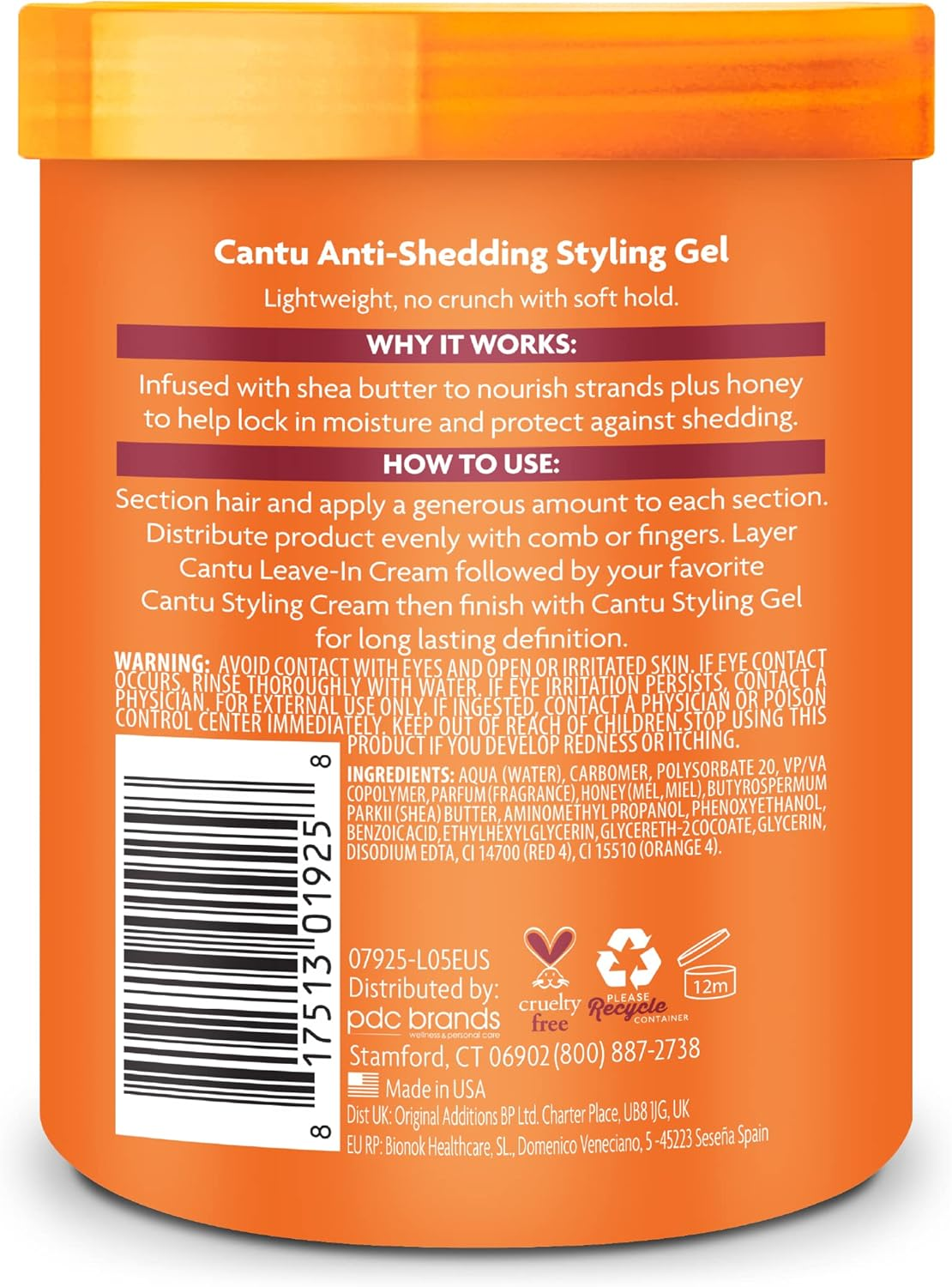 Cantu Anti-Shedding Styling Gel with Honey 524G (18.5Oz) image number 5