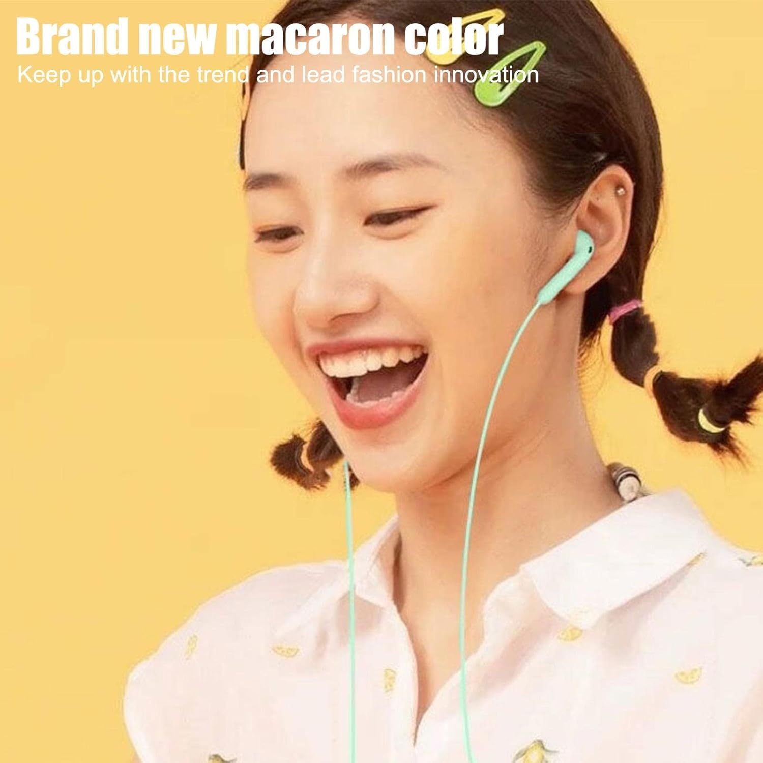 Macaron Color Ear Buds Wired - Corded 3.5Mm In-Ear Headphones for Computer, Laptop, Smart Phones,Wire Ear Bud with Hifi Sound for Devices with 3.5Mm Interface B/M image number 5