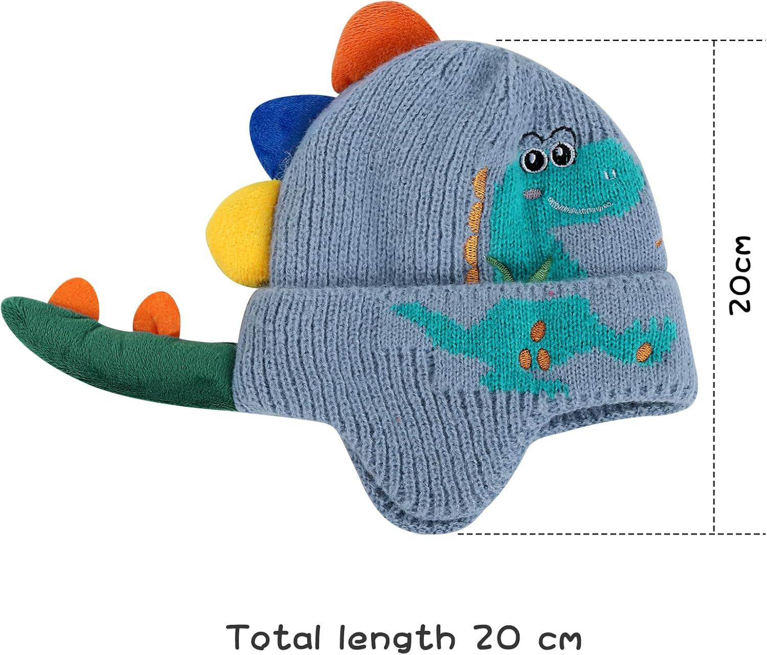 KAKU NANU Winter Hat Baby Dino Hat Children'S Beanie 0-3 Years Toddler Knitted Hat image number 2
