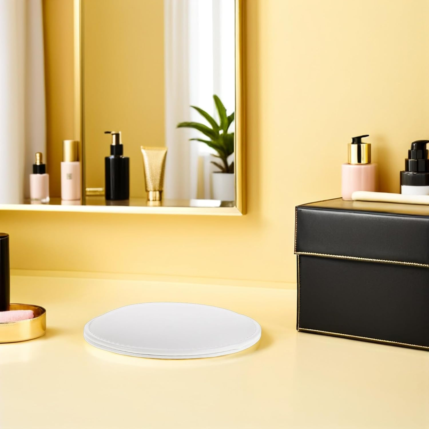 DINHEAROM Memory Foam Nail Tech Arm Rest Cushion for Elbow &ndash; Small White round Manicure Hand Rest Pillow with Non-Slip PU Cover, Comfortable Nail Art Support for Salon and Home Use image number 6