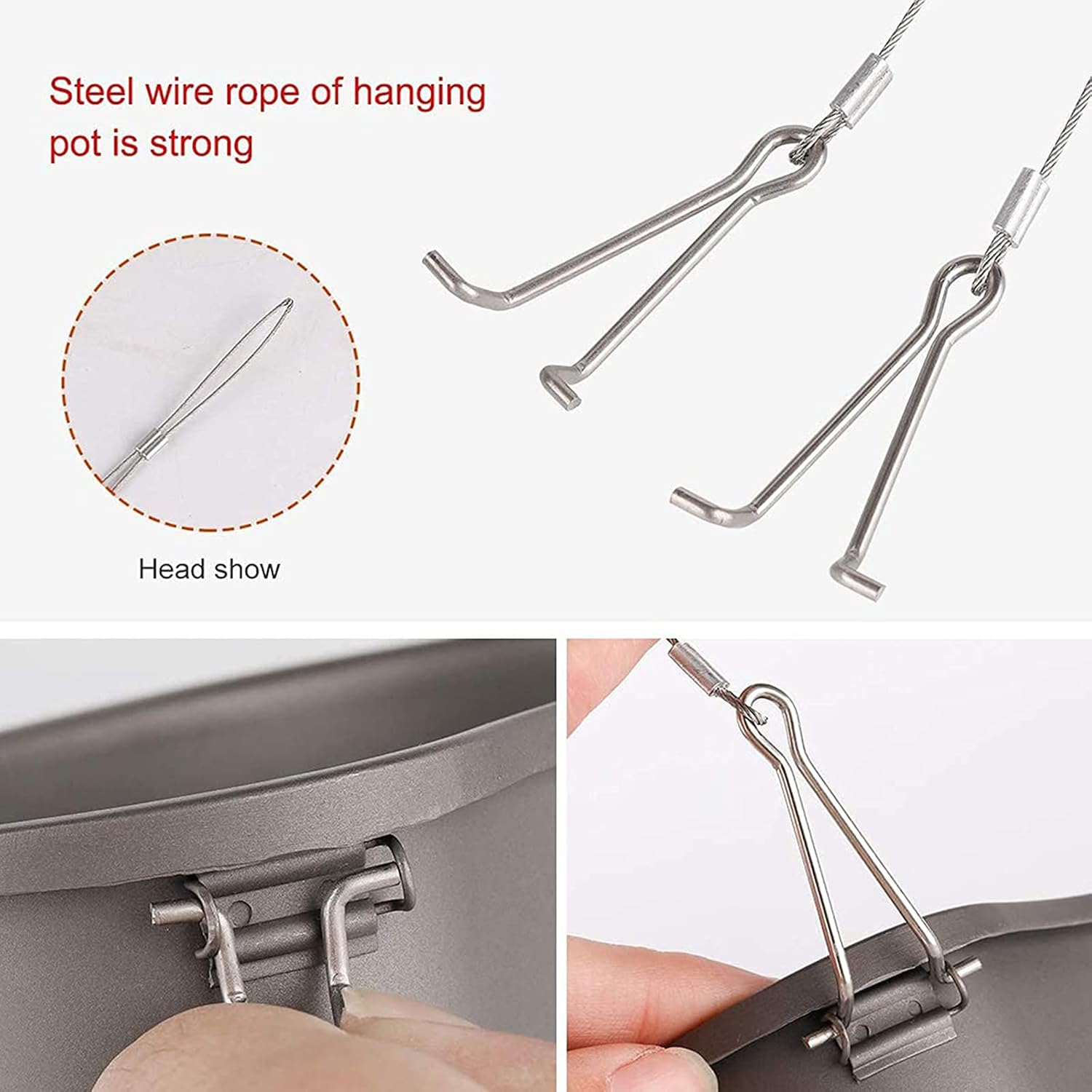 Titanium Canteen Mess Kit Lunch with Foldable Handle Hanging Ring Portable for Outdoor Camping Hiking image number 1