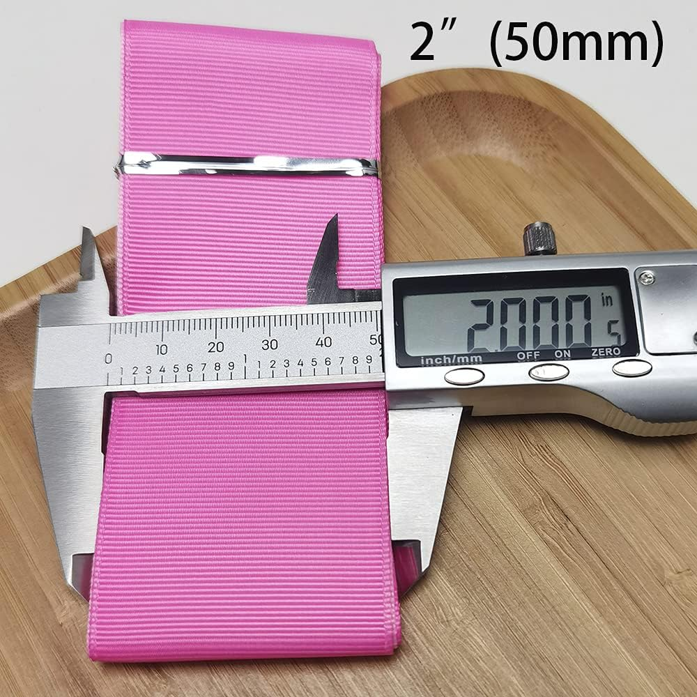 Chenkou Craft Assorted of 20 Yards Grosgrain Ribbon Total 20 Colors Mix Lots Bulk (2"(50Mm), Multi-Colored) image number 1