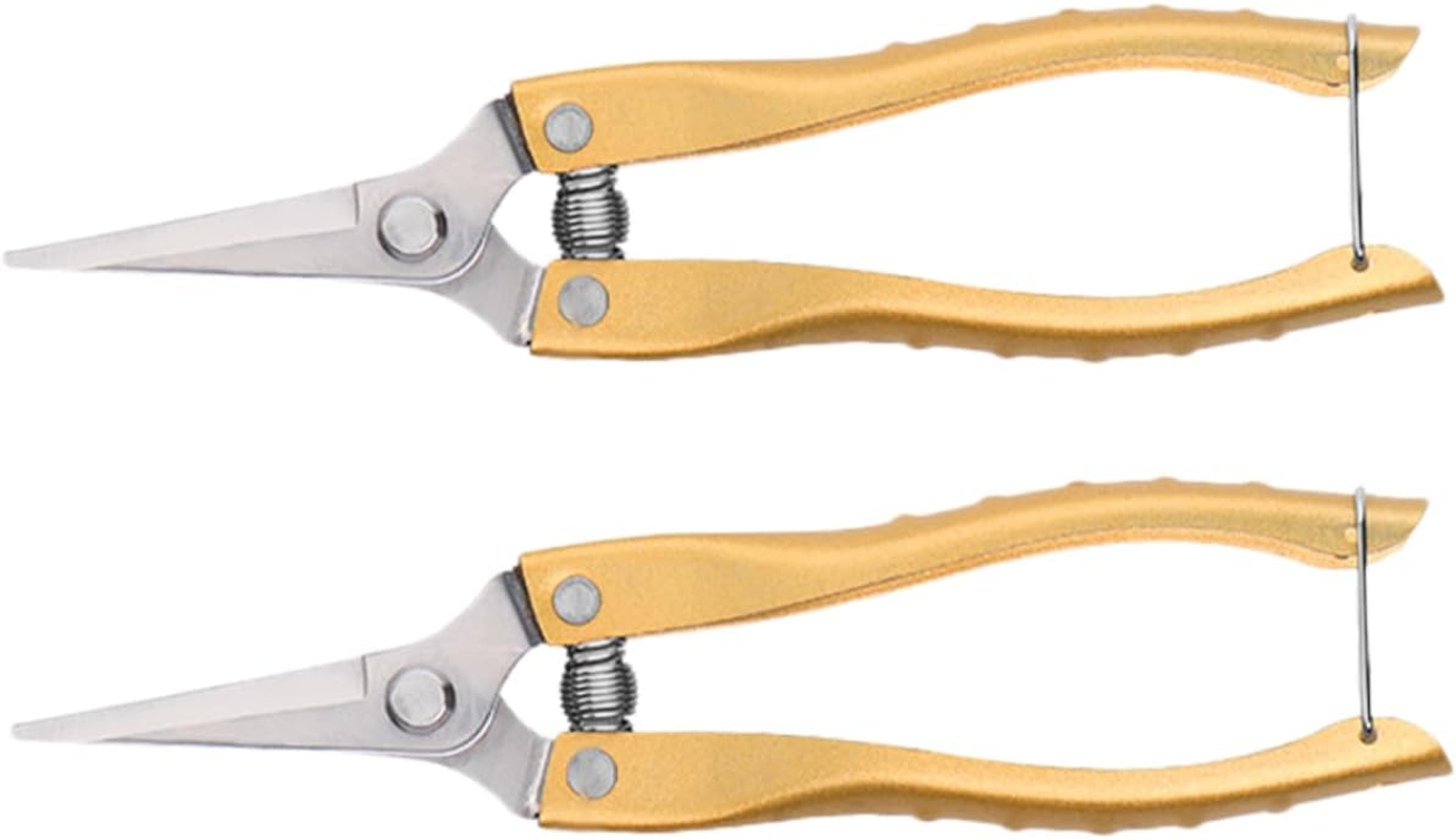 Hoement 2Pcs Garden Pruning Shears Stainless Steel Gardening Scissors for Plant Care for Herb Gardens and Flower Trimming image number 5