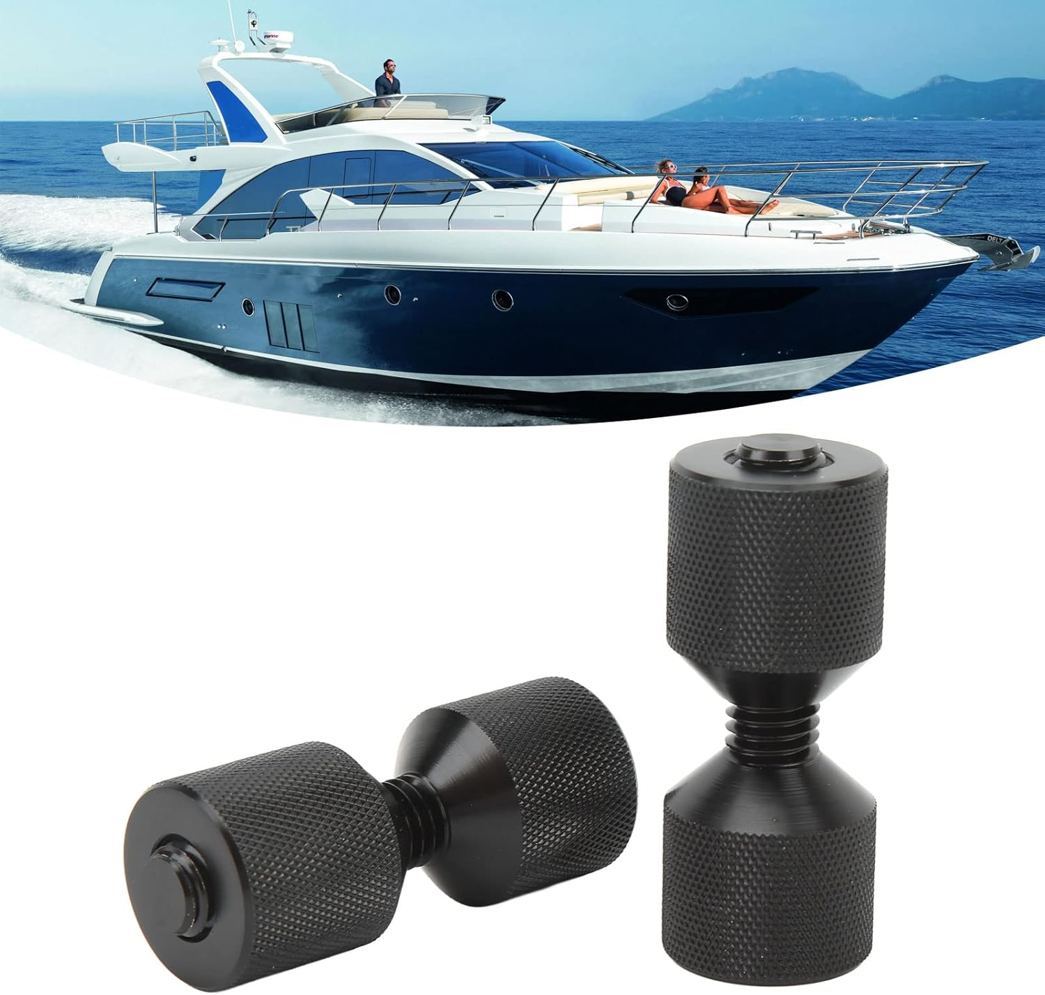 2 Pcs Two Hole Pins, Aluminum Lightweight Construction 2 Hole Flange Alignment Pin with Anodized Black Oxide Finish for Car Ship Large Machinery,Black image number 3