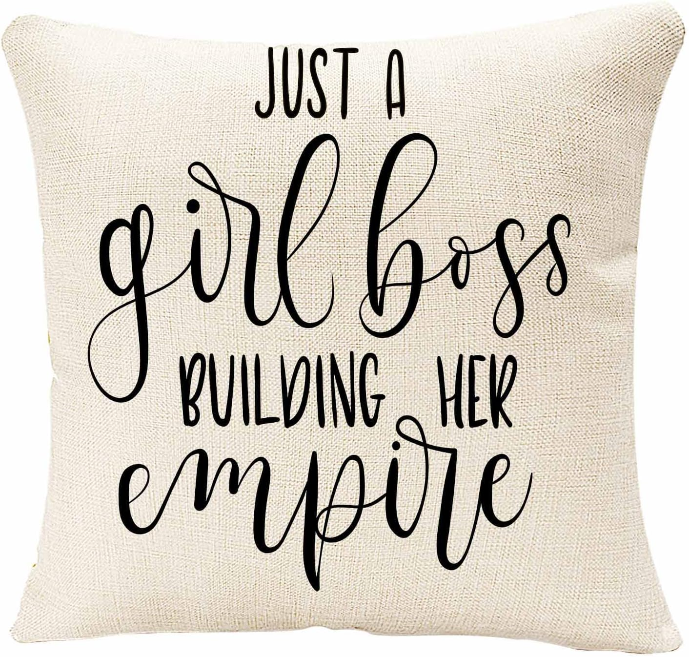IBILIU Throw Pillow Covers Just Girl Boss Building Her Empire Inspirational Phrase Modern Feminism Quote Lettering Cushion Pillow Case 18X18 Inches