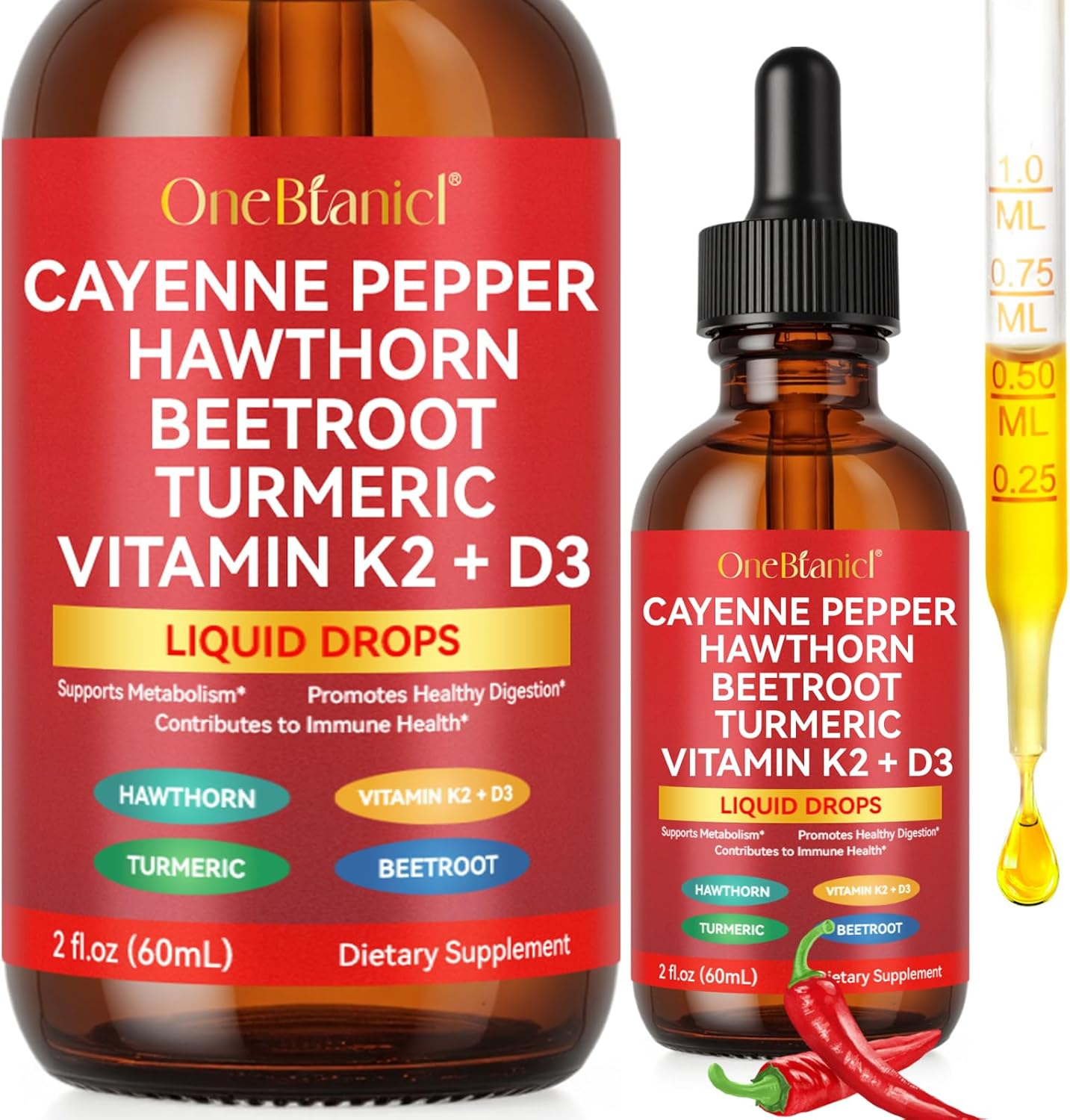 Cayenne Pepper Liquid Drops 60Ml | 9-In-1 Liquid Supplement | Plant-Based Blend image number 5