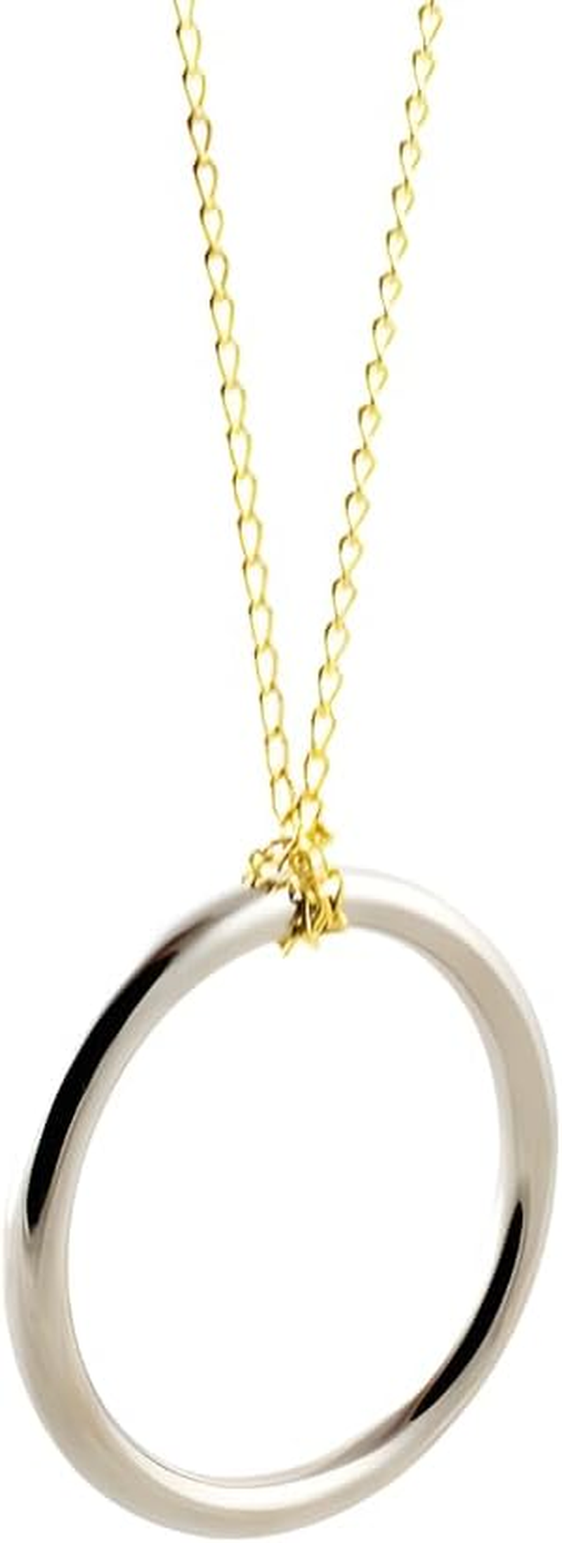 Milesmagic Magician'S Ring on Chain Gimmick Impromptu Street Effects Tie Untie Necklace Knots Stage Mentalism Real Close up Illusion for Easy and Professional Routine Magic Tricks image number 3