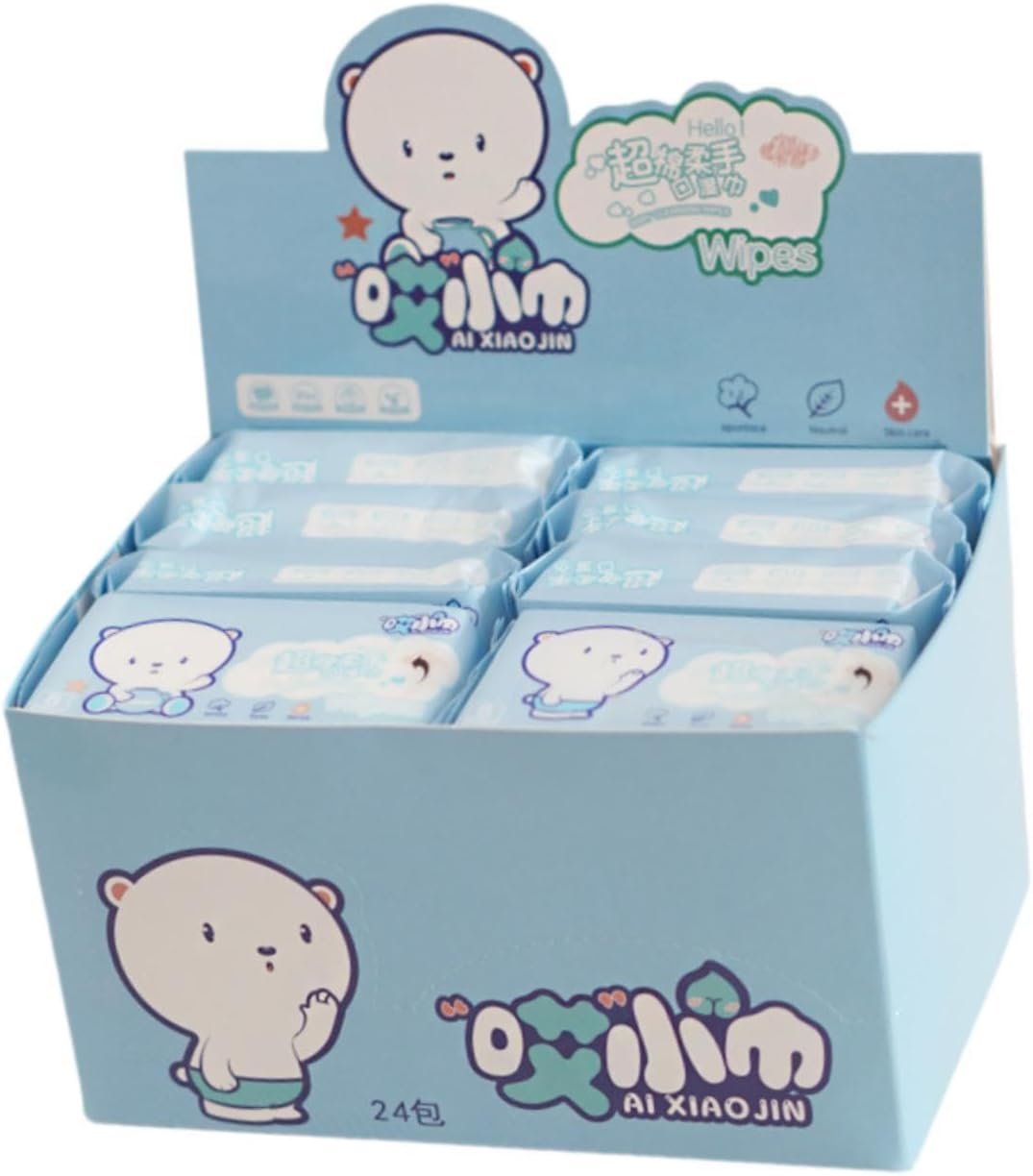 Fenteer 24Pcs Wet Wipes Portable Wet Tissue Flushable Face Cleaning Wipes Travel Wipes Hand and Face Wipes for Adults Home Daily Use image number 3