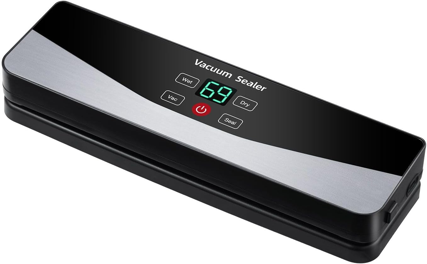 80Kpa Vacuum Sealer Machine Fresh Meat Dry Wet Food Saver Storage Machine Heat Packing120W Countertop Automatic Airtight with Bags