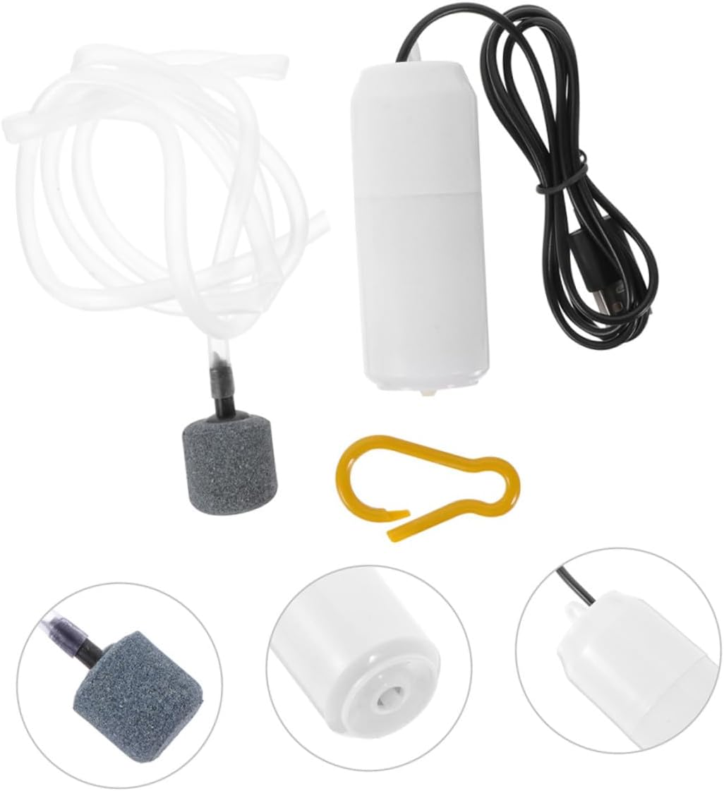 2 Sets USB Aquarium Air Pump Small Quiet Oxygen Aerator for Fish Tank Portable Lightweight Plastic Water Pumps Suitable for Various Aquarium Random Color image number 1