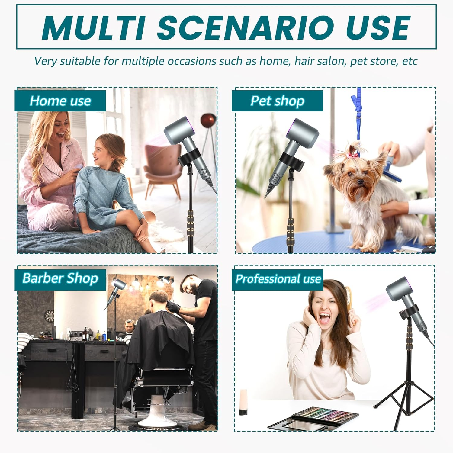 Awobepl Hands Free Hair Dryer Stand Holder Blow Dryer Floor Stand with Storage Bag image number 4