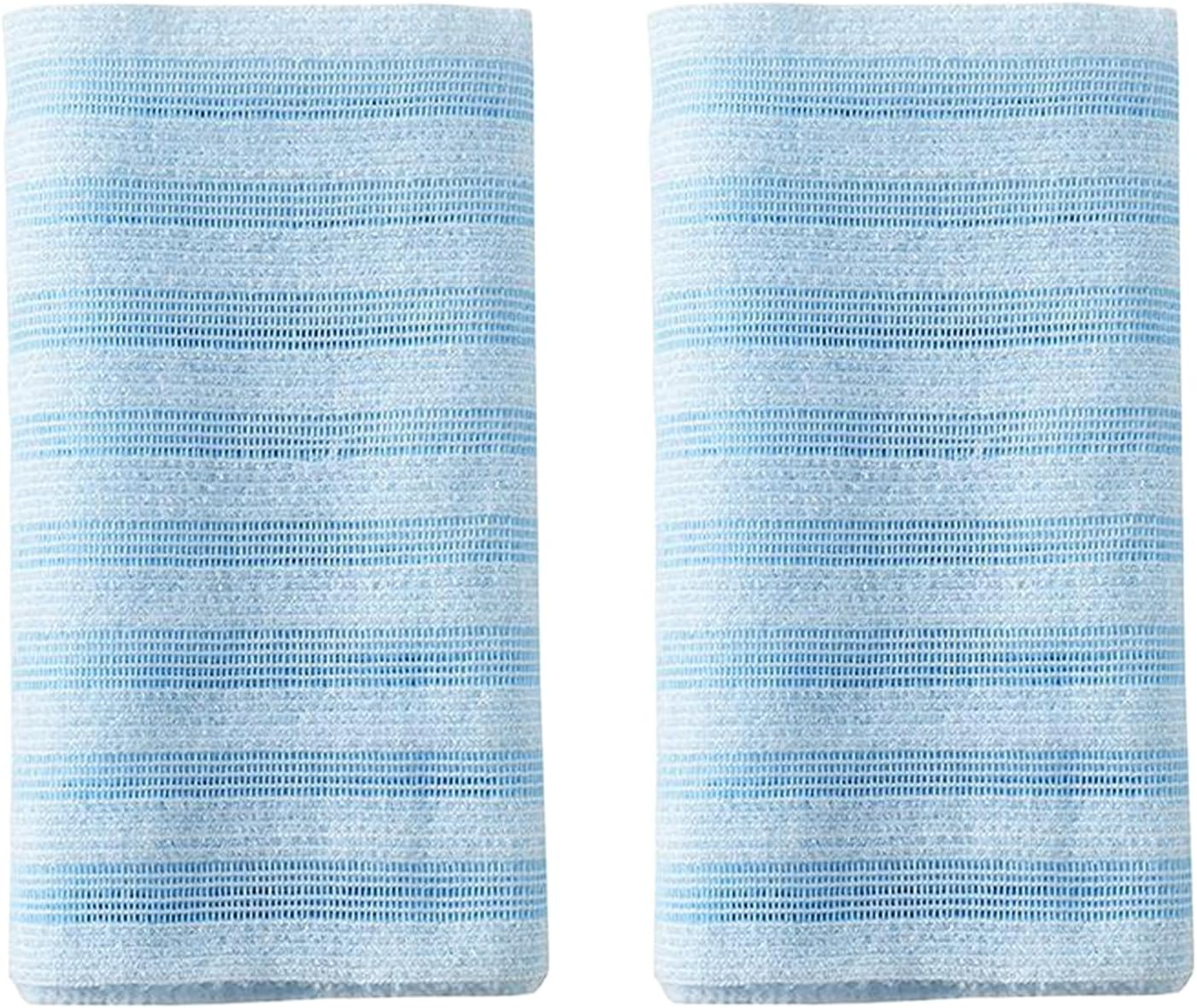 WUISOLQP 2Piece Loofah Sponge Extra Long Exfoliator Bath Towel, Antibacterials Shower Towel for Extra Hygiene Shower Sponges for Men Polyester, D