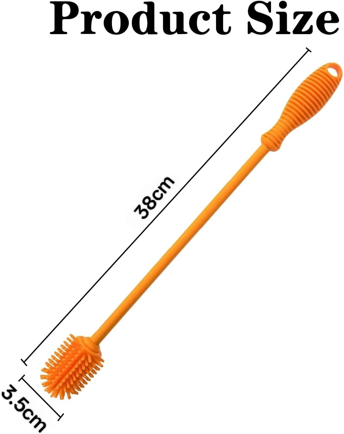 Silicone Bottle Cleaning Brush, 38Cm(15Inch) Long Handle Narrow Neck Brush for Baby Bottles, Hydro Flask, Sports Bottles & Glassware, Flexible & Durable for Small Openings, 1 Pack
