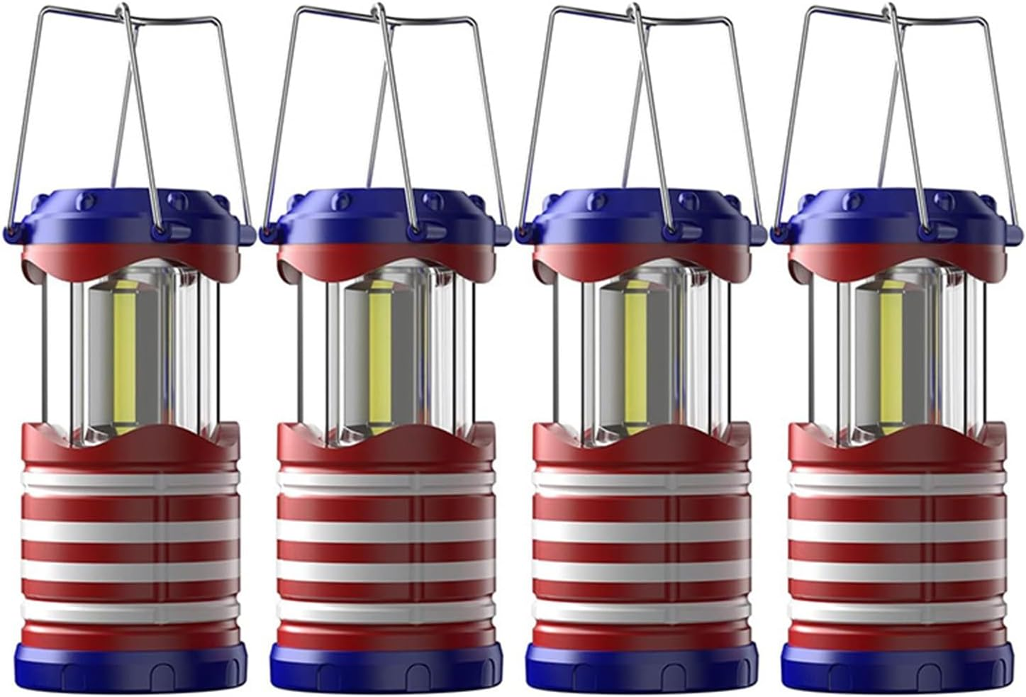 4 Pack COB Camping Lantern, Portable High Lumen Outdoor Camping Flashlight Torch Light, Bright Survival Equipment Gear Kit for Emergency, Hiking, Tent, Backpacking, Outages, Hurricanes (Yellow) image number 3