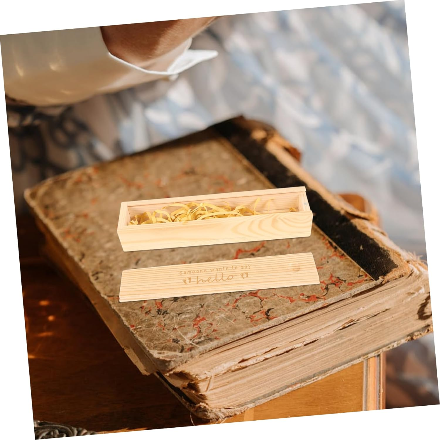 Pregnancy Test Holder Wood Box Announcement Scratchies for Newborn Keepsake Organizer image number 5