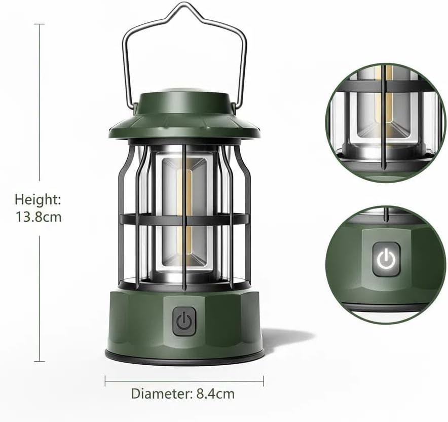 LED Camping Lantern, Battery Operated Portable Lantern, 1200Mah Rechargeable Battery, Waterproof for Outdoor Camping, Emergency Power Outage, Tent Light, Camping Lights & Lanterns image number 5