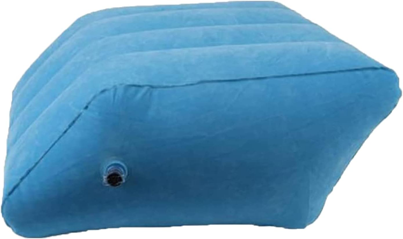 Inflatable Bed Wedge Pillow for Legs, Post-Surgery Swelling Foot, Knee, Ankle Elevation Stool for Bedridden Elderly (Blue, 20"X16"X10") image number 1