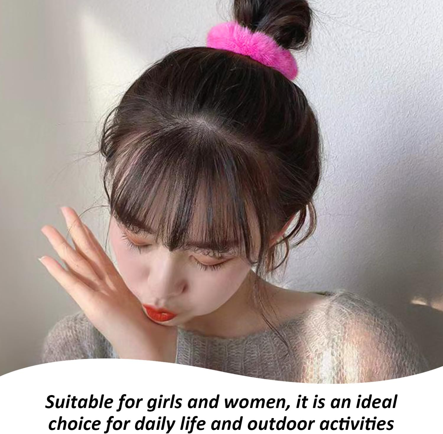 10 Plush Hair Rings, Funny and Cute Hair Rings, Fashionable Hair Accessories, Hairstyle Decorations and Hair Accessories for Girls. image number 2