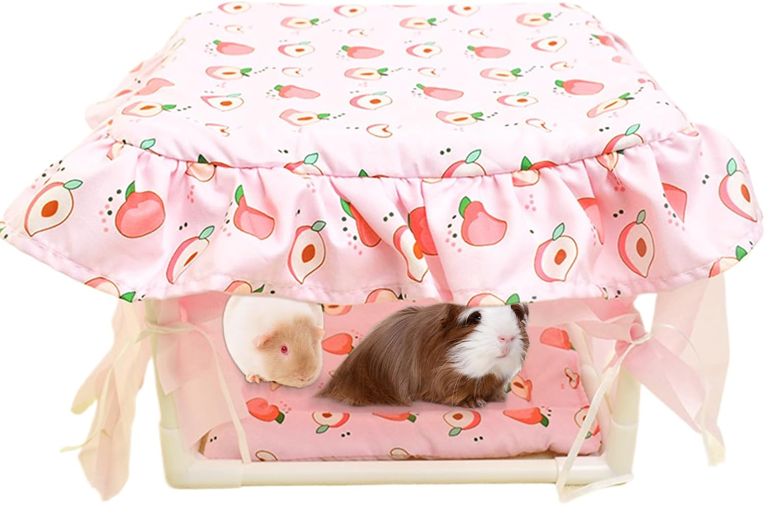 Hamster Hut | Cute Small Animal Habitat Hideaway Hut - Soft Tassel Door Bedding Shelter for Mice Playroom Bunny Chinchilla Gerbil Bedroom image number 5