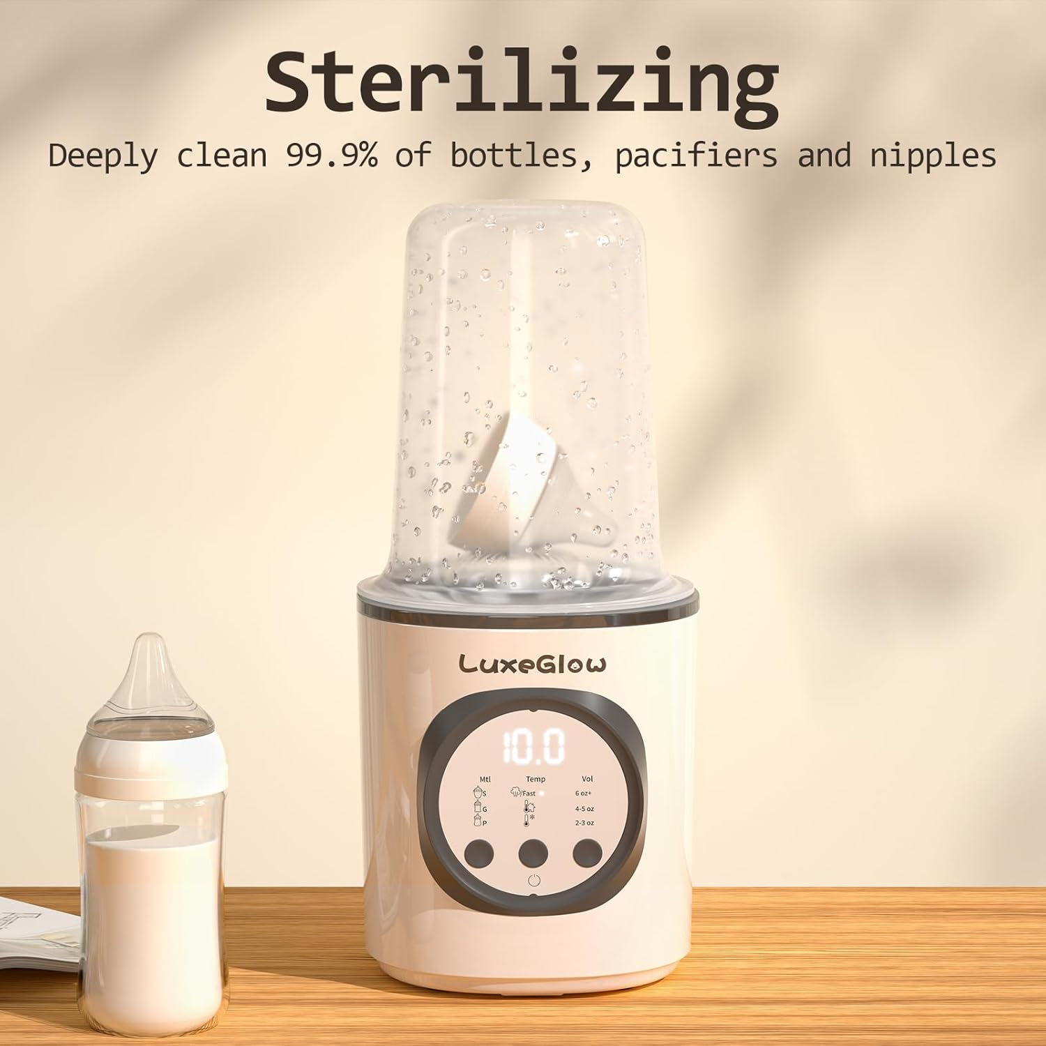 Fast Baby Bottle Warmer for Breastmilk and Formula,10-In-1 Functionality Intelligently Heating, Accurate Temperature Control, Sterilizing, Travel-Friendly Design for All Bottle Sizes image number 2