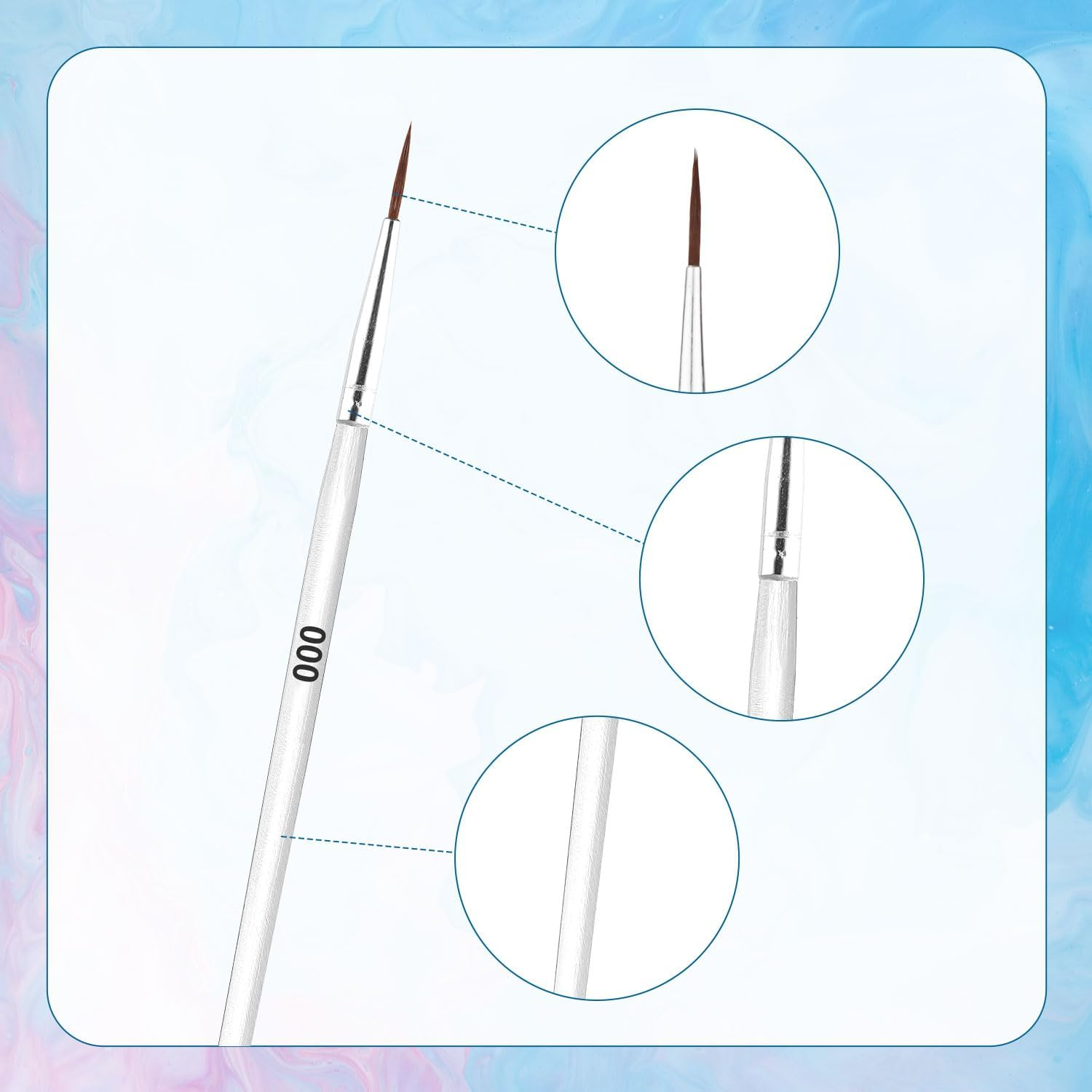 45Pcs Tiny Detail Paint Brushes, Miniature Painting Kit Brushes with 3 Sizes #0#00#000 Fine Liner Brushes for Painting Crafts Watercolor Acrylics Oil Face Art Miniature Painting(White) image number 4