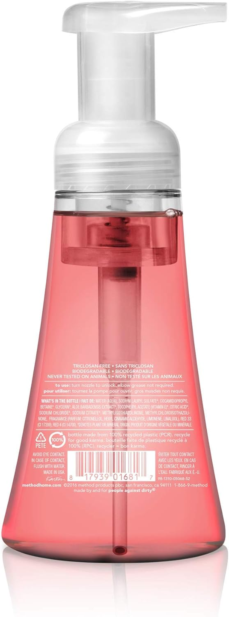 Method Foaming Hand Soap, Pink Grapefruit, 10 Fl Oz, Biodegradable Formula, (Pack of 3) image number 2