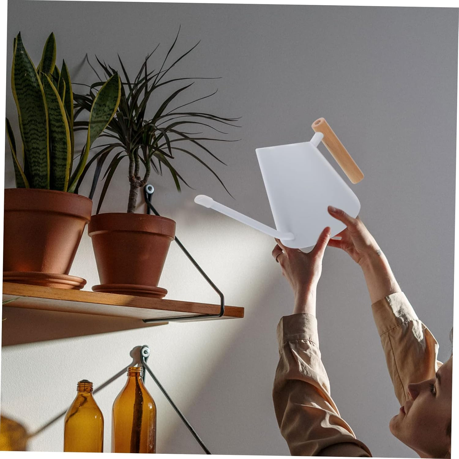 Ergonomic Handle Metal Watering Can Stainless Steel Kettle for Indoor Gardening image number 5