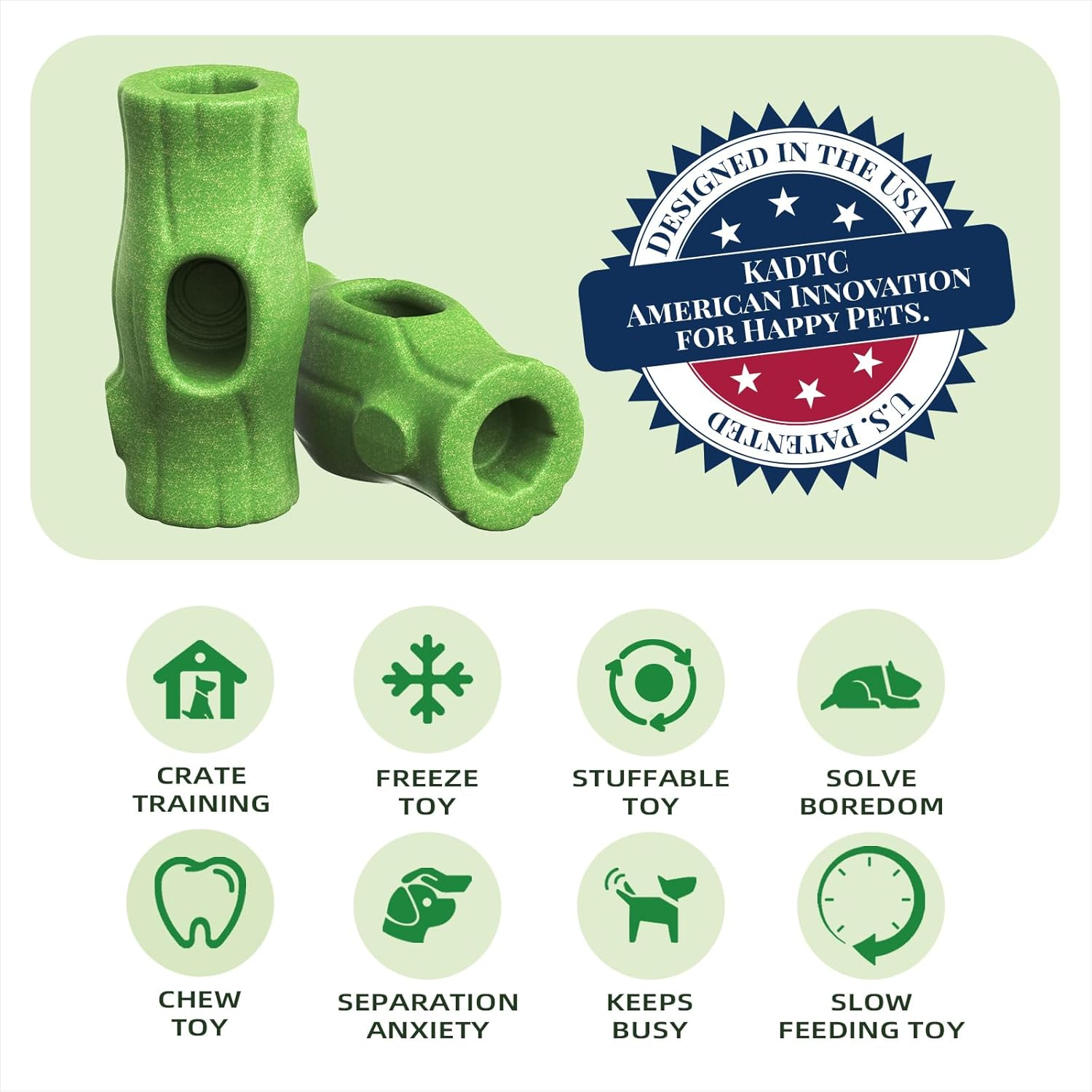 KADTC Dog Frozen Lick Treat Tray Toys Durable Chew Poor Toy for Medium/Large Dogs Enrichment Freeze Peanut Butter Filling DIY Wet Food Indoor Interactive Stuffable Crate Training Bone image number 6