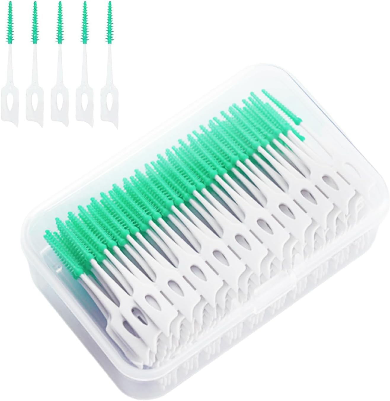 220Pack Toothpicks, Disposable Dual-Use Dental Floss Picks,Interdental Brush, Suitable for Daily Dental Health Care image number 2