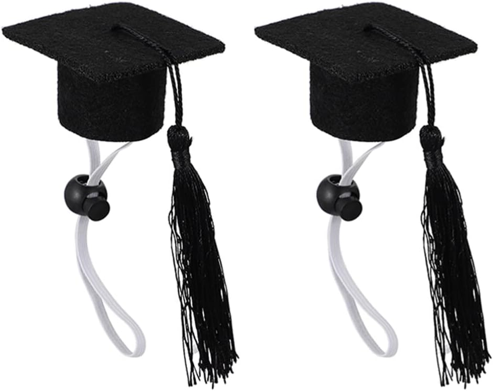 2Pcs Set Elastic Doctorial Hat Cap and Gown 2023 Party Supplies Cat Graduation Costume Miniature Dogs Doctoral Hats Cat Hat Doll Party Dog Clothing B04 Shawl Felt Cloth Chic