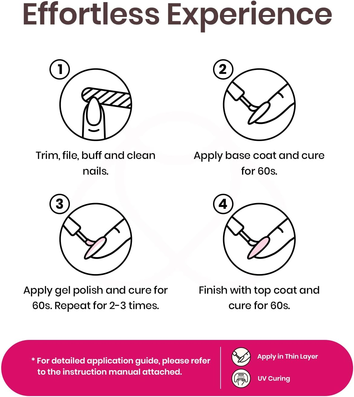 Beetles Gel Nail Polish Electric Pink Color Hot Pink Nails Soak off UV LED Nail Lamp Gel Polish Girls -SIZE: .5 Fl.Oz/Each 15 Ml/Each image number 4