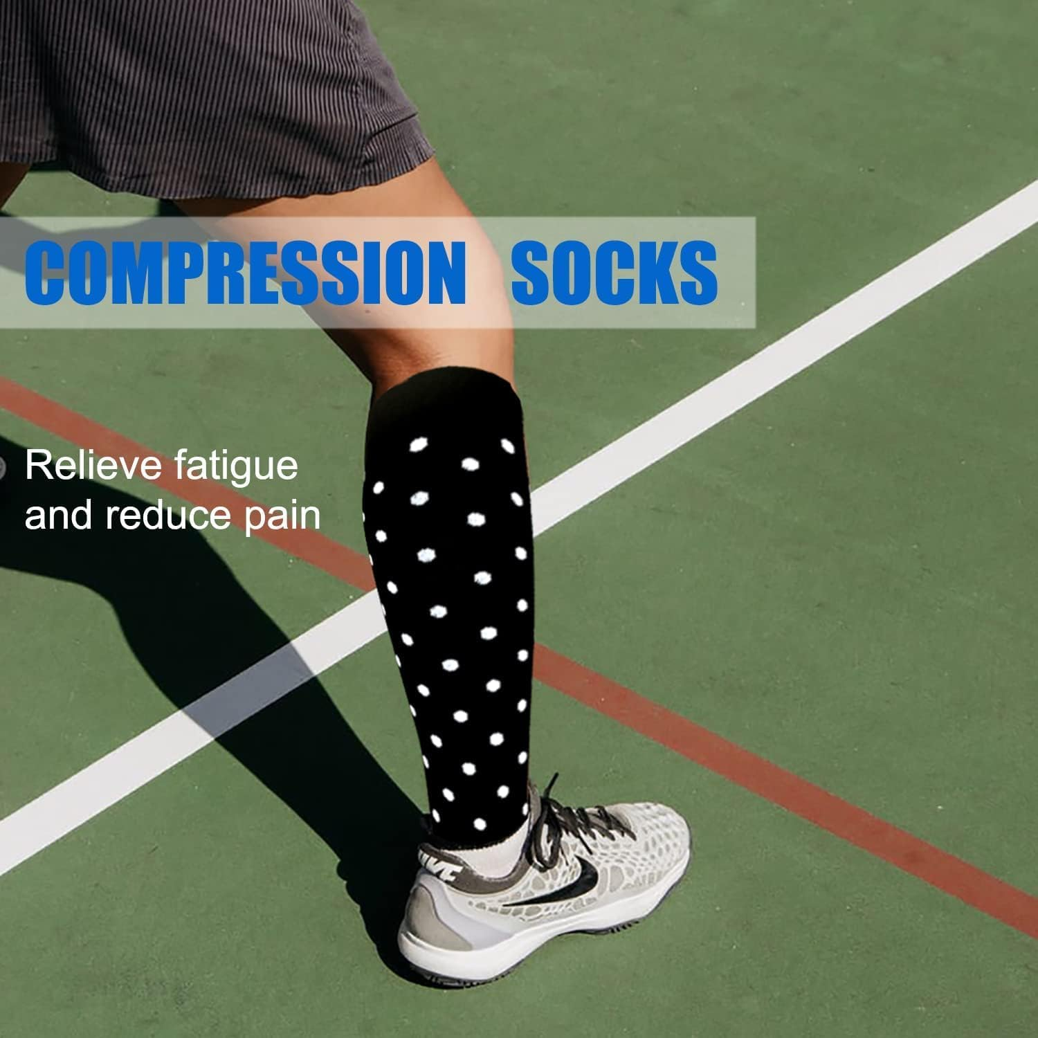 Compression Socks for Women & Men Circulation (6 Pairs) 15-20 Mmhg Is Best Support for Athletic Running Cycling image number 5