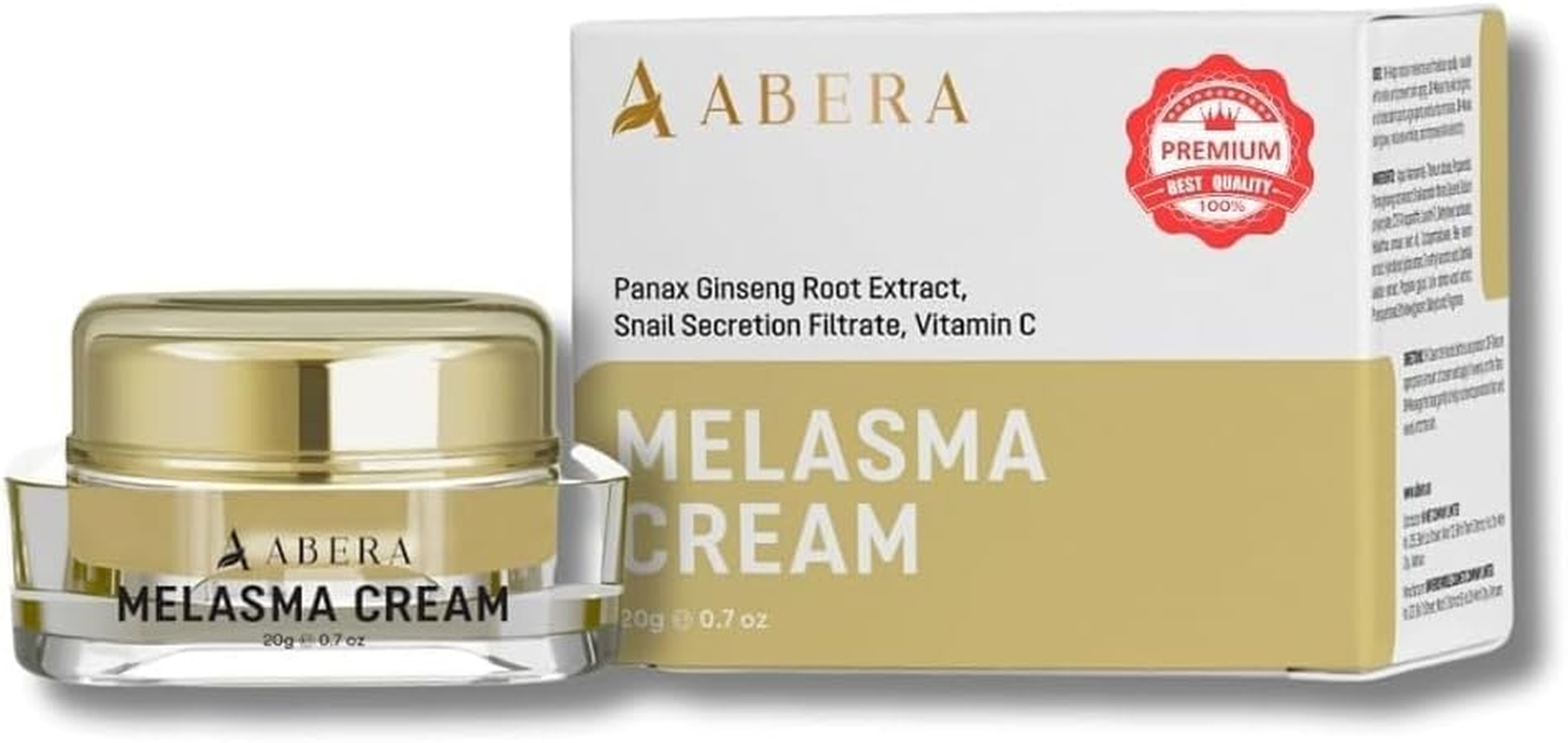 ABERA Melasma Cream (Premium Version) - Dark Spot Corrector, Melasma, Freckle, Sun Spot, Age Spot Remover Advanced Formula for Women and Men (0.7 Oz per Item) image number 6