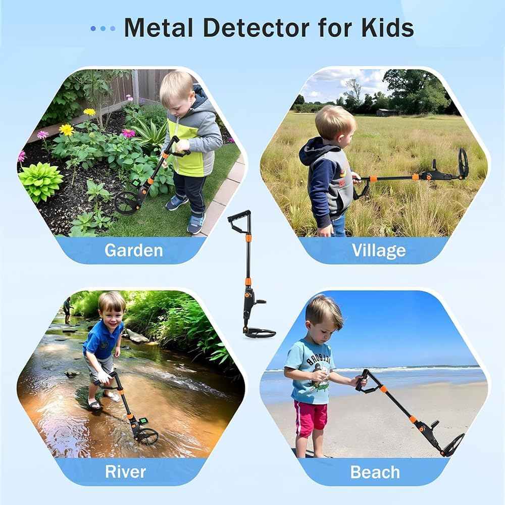 Children'S Metal Detector,Metal Detector with LCD Display,Treasure Finder,Underground Metal Detector,Multifunction Detector,For Beach,Exploration image number 4