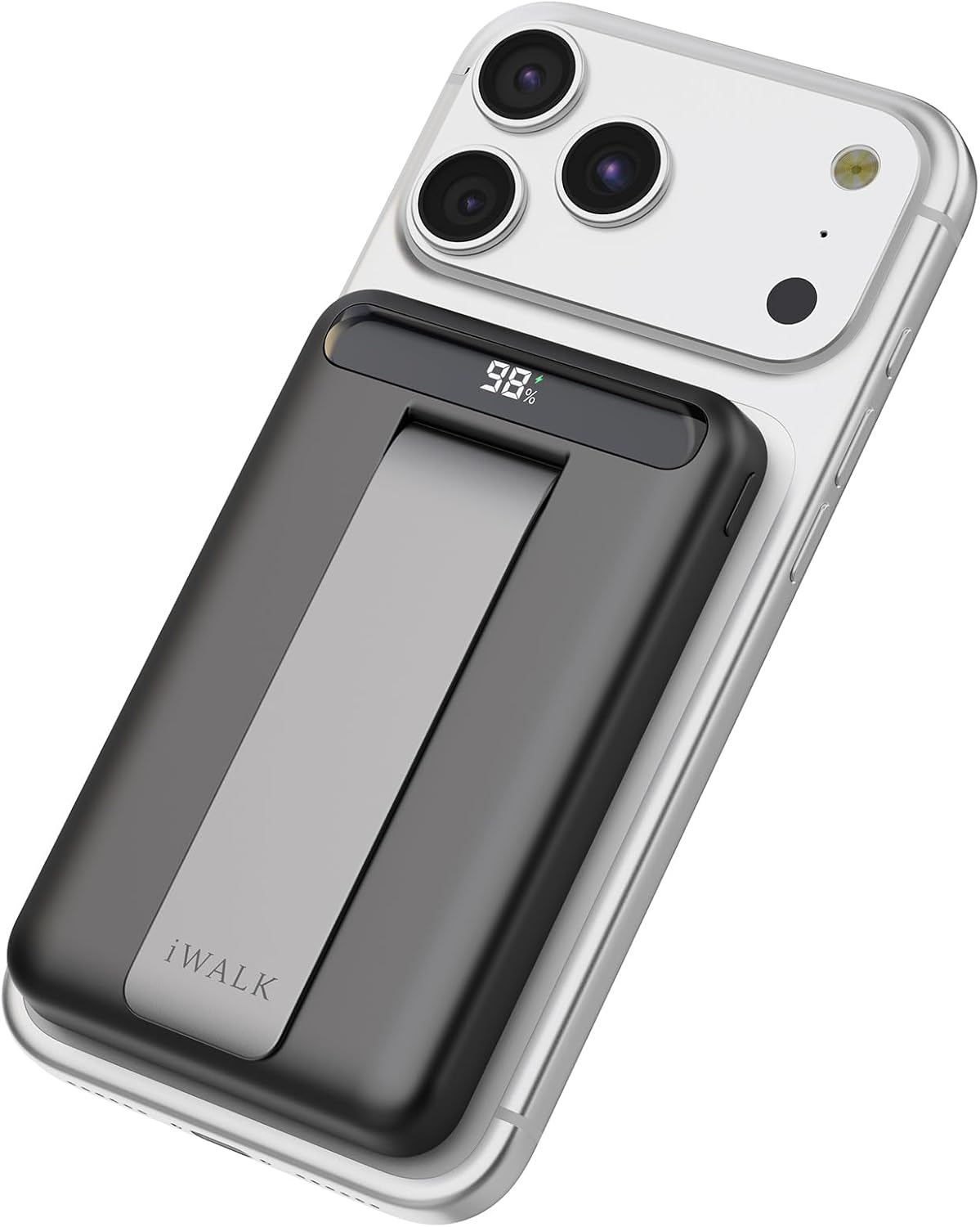 Iwalk Qi2 Certified 15W Magnetic Wireless Power Bank, 10000Mah Portable Charger with Adjustable Stand & LED Display, Fast Charging for Iphone 16/15/14/13/12 Pro/Pro Max/Plus/Mini