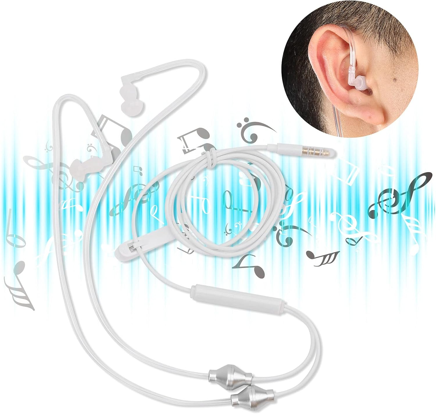 Wired 3.5Mm Headset with Radiation Protection Earbuds Headset Smart Control with Handheld Microphone for a Variety of Android Phones Galaxy Series (White) image number 3