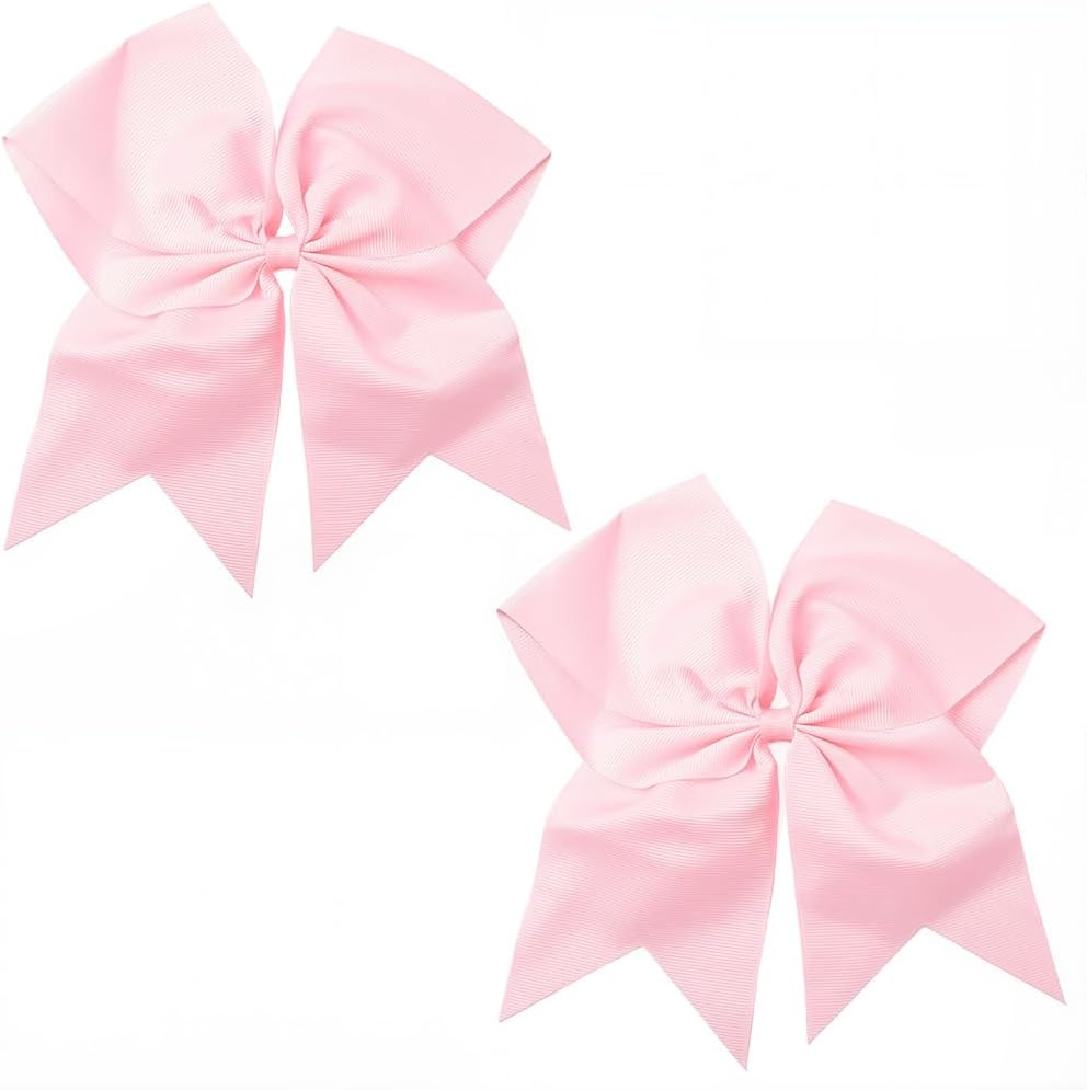 SUNNYCLUE 2Pcs Bow Hair Scrunchies Bow Scrunchies 20Mm Large Pink Cute Kawaii Soft Polyester Ribbon Bowknot Hair Ties with Long Tail Elastic Rubber Bands for Women Adults Fashion Gifts Accessories