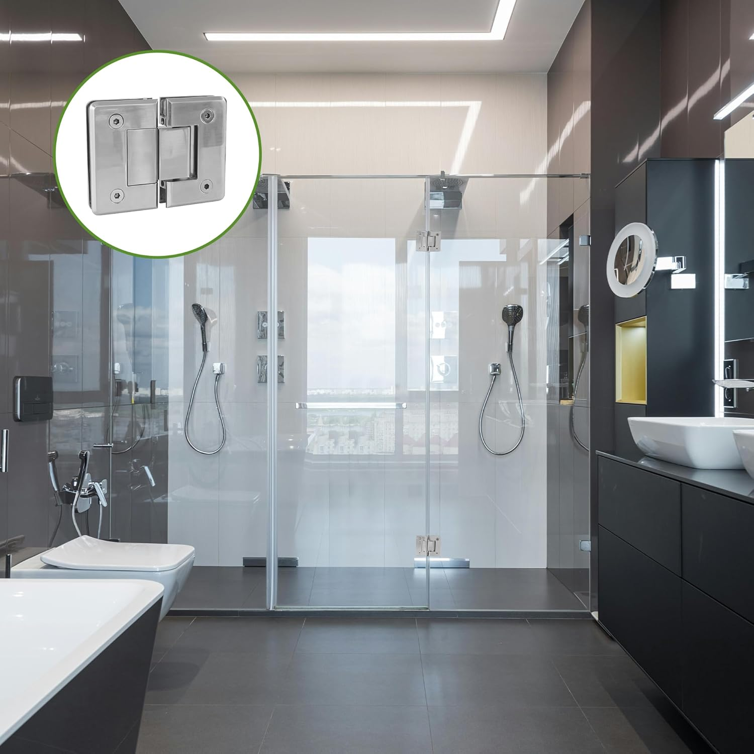 AMIG 19959 - Shower Hinge Mod. C Nickel Matt image number 5