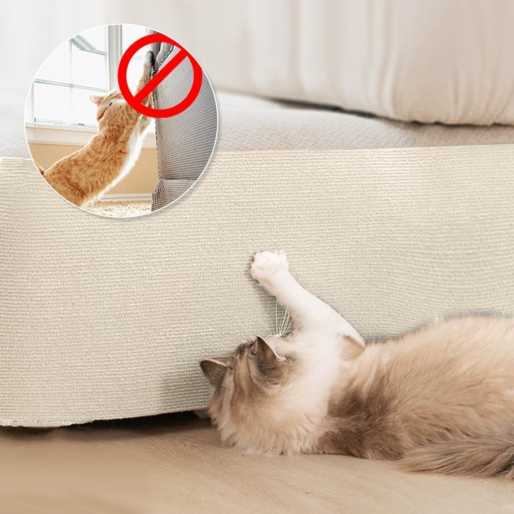 PH Pandahall 118X15.6 Inch Cat Scratch Furniture Protector, Cat Scratching Climbing Carpet Mat Trimmable Cat Scratcher Covered Pad Replacement for Indoor Cats Couch Wall Cat Tree Shelves Sofa image number 3