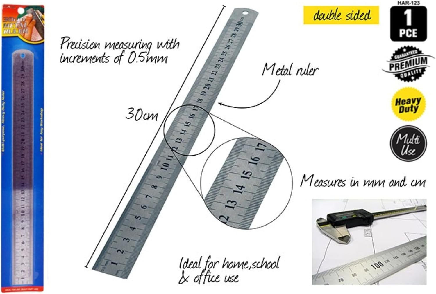 Duramax Metal Ruler, 30 Cm Size image number 2