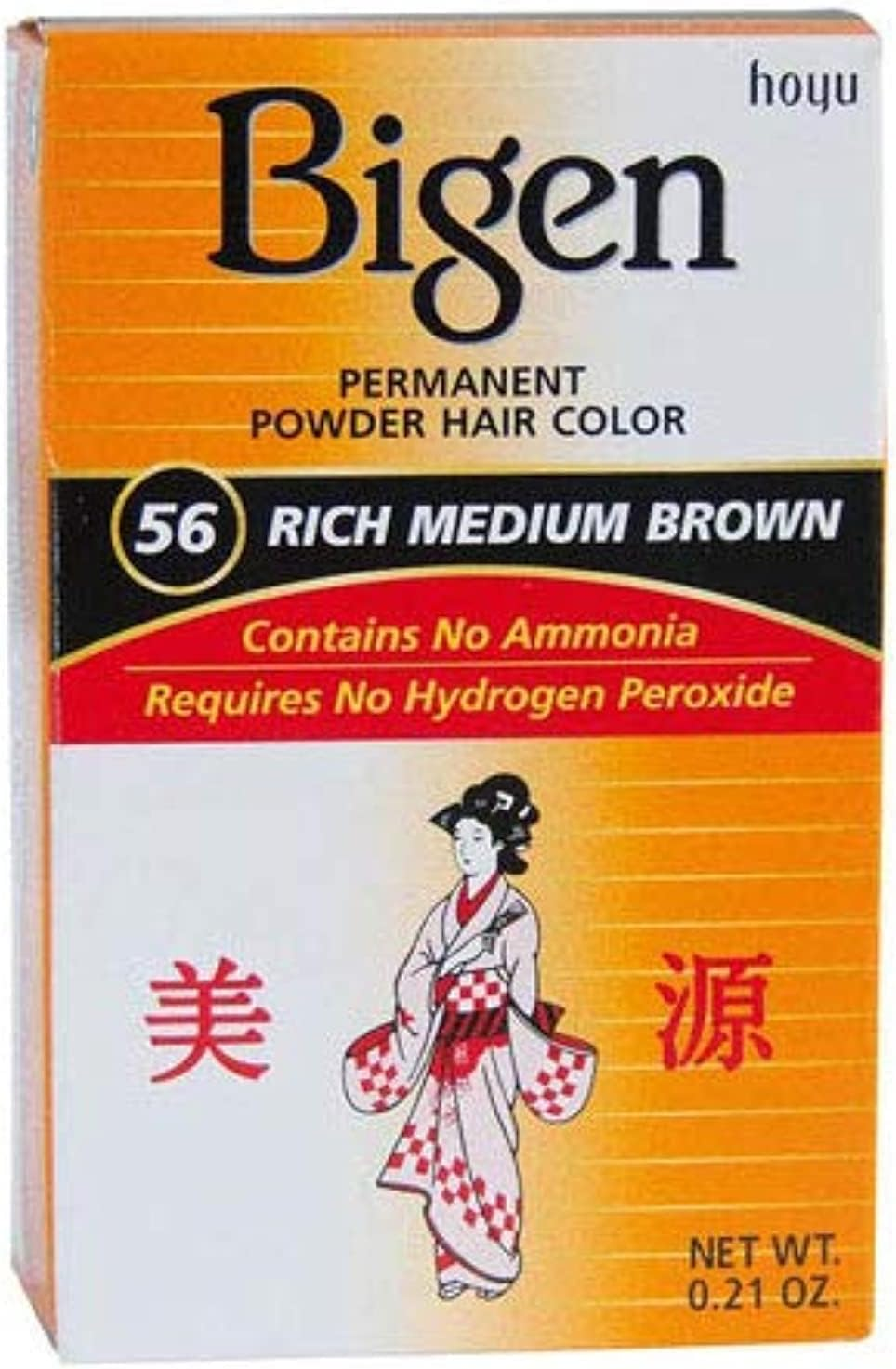 Bigen Permanent Powder Hair Color 58 Black Brown 1 Ea (Pack of 4)