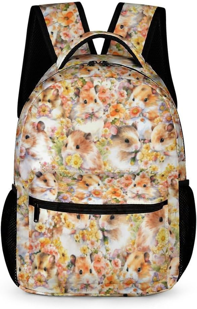 Hamster Backpack for Kids Girls Boys School, 16 Inches Hamster Bookbag, Hamster Backpack for School