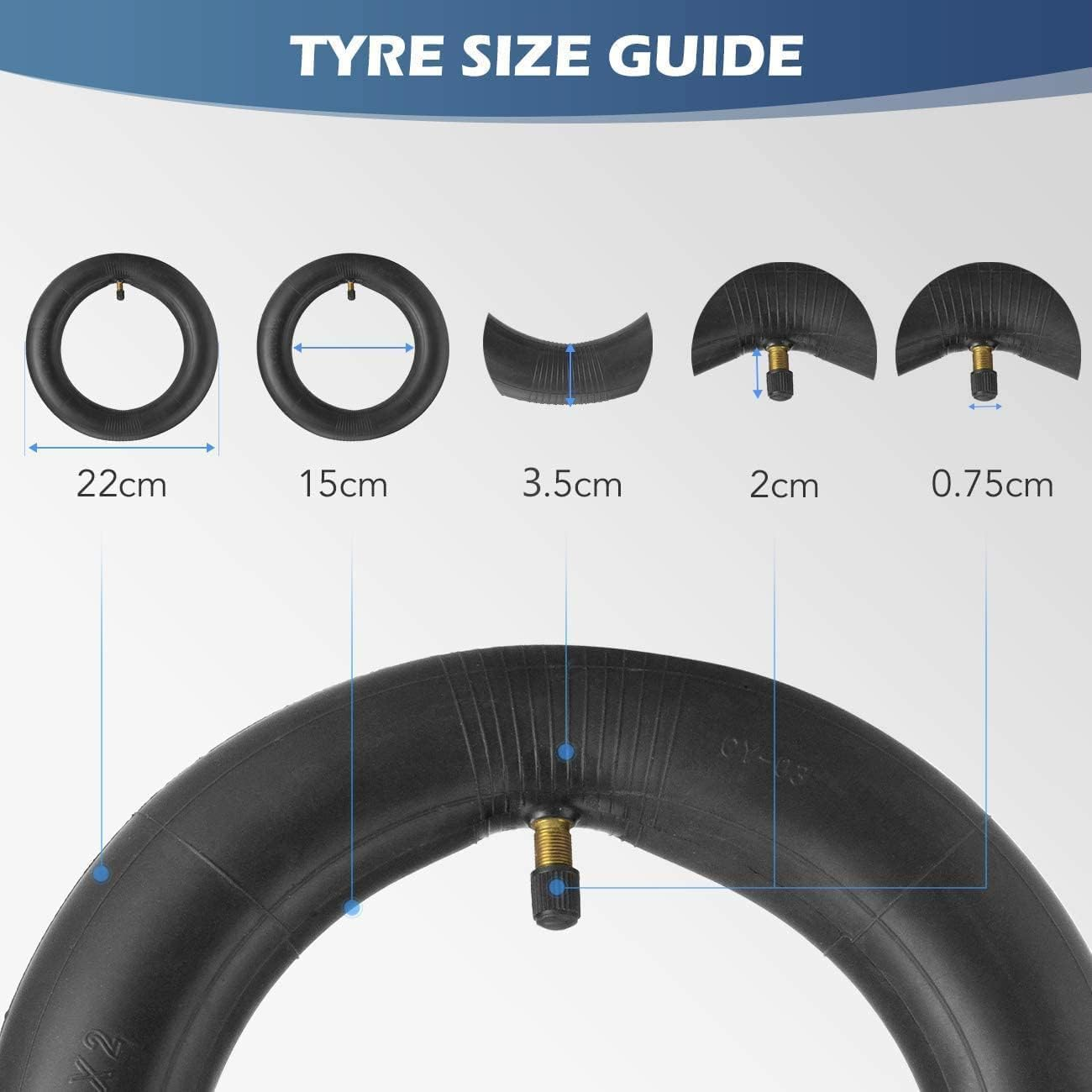 8.5X2 Inch Scooter Tire with Inner Tube Replacement - 50/75-6.1 Inner Tubes for Electric and Gas Scooters, Mini and Pocket Bikes, and More Butyl Rubber Tire image number 5