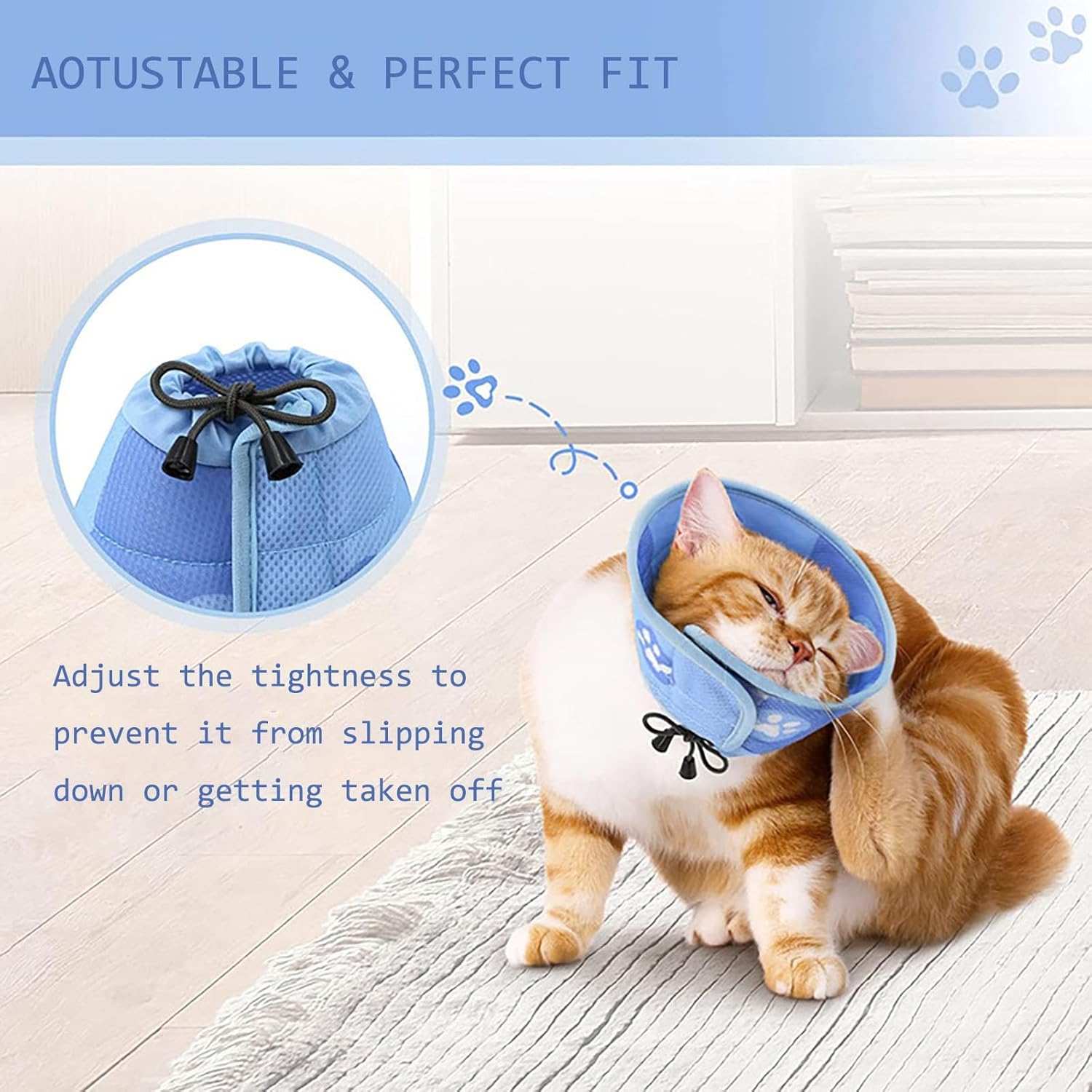 Dinghaole New Cat Cone Collar, Pet Cat anti Lick Collar, Cat anti Bite Head Cover, Cat Neck Cover, Cat Head Cover, Pet Supplies image number 5